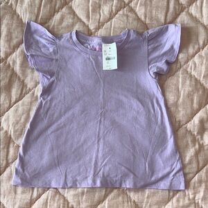 Crewcuts Lavender Toddler XXS (2-3T) Flutter Sleeve Top NWT
